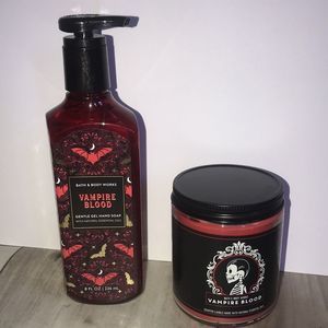 Bath and Body Works Vampire Blood Candle & Soap Halloween Bundle - Brand New